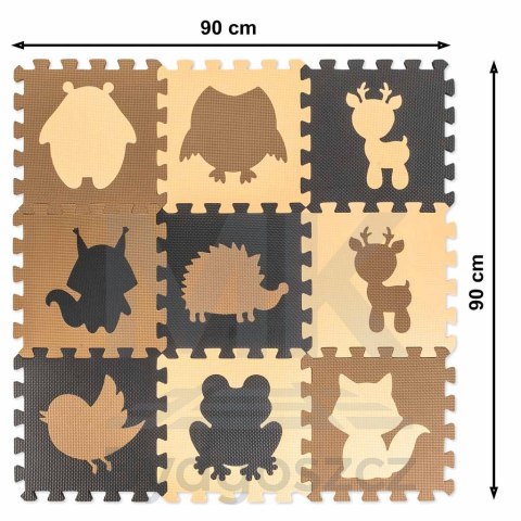 Mata edukacyjna piankowa puzzle beż 85 x 85 cm 9 elementów Mata edukacyjna piankowa puzzle beż 85 x 85 cm 9 elementów