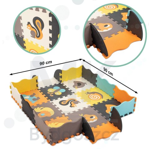Mata edukacyjna piankowa puzzle zwierzątka kolorowa 114 x 114 cm 25 elementów Mata edukacyjna piankowa puzzle zwierzątka kolorowa 114 x 114 cm 25 elementów