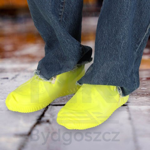 Nakładki przeciwdeszczowe na buty ochraniacze nieprzemakalne przeciwdeszczowe kalosze S żółte roz. 26-34 Nakładki przeciwdeszczowe na buty ochraniacze nieprzemakalne przeciwdeszczowe kalosze S żółte roz. 26-34