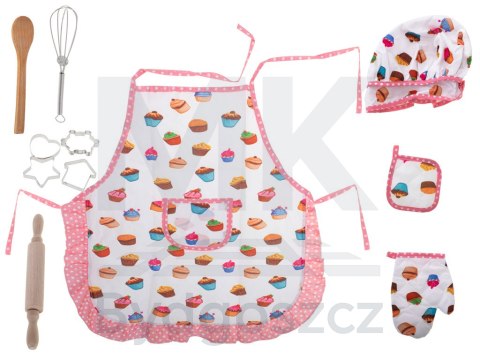 Zestaw kucharza dla dzieci fartuch czapka kucharska rękawica kuchenna + akcesoria Zestaw kucharza dla dzieci fartuch czapka kucharska rękawica kuchenna + akcesoria