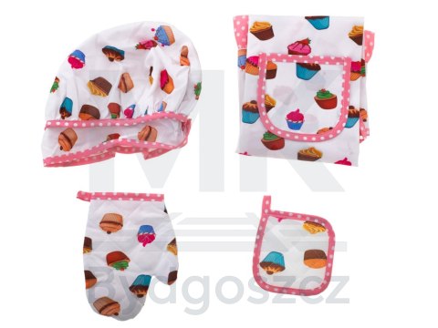 Zestaw kucharza dla dzieci fartuch czapka kucharska rękawica kuchenna + akcesoria Zestaw kucharza dla dzieci fartuch czapka kucharska rękawica kuchenna + akcesoria