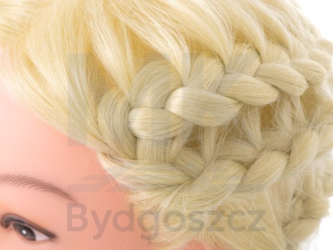 Główka głowa treningowa fryzjerska naturalne włosy blond Główka głowa treningowa fryzjerska naturalne włosy blond