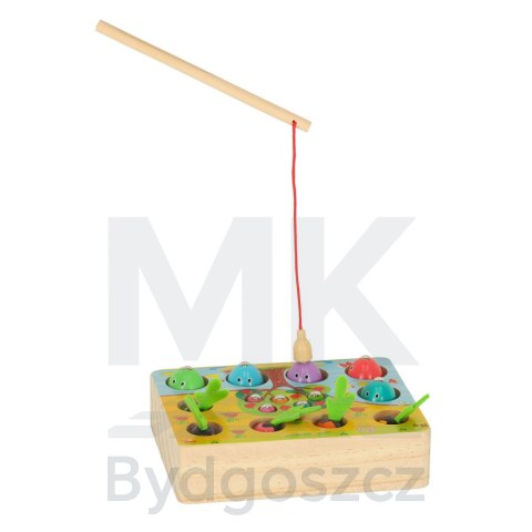 Gra drewniana montessori łowienie rybek marchewki robaczki Gra drewniana montessori łowienie rybek marchewki robaczki