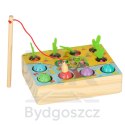 Gra drewniana montessori łowienie rybek marchewki robaczki