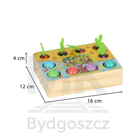 Gra drewniana montessori łowienie rybek marchewki robaczki Gra drewniana montessori łowienie rybek marchewki robaczki