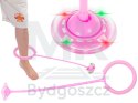 Hula hop na nogę skakanka skipper piłka świecąca migająca LED różowa