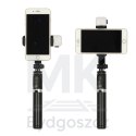 Kijek do selfie z pilotem Bluetooth statyw tripod lampka LED czarny