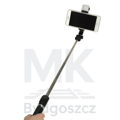 Kijek do selfie z pilotem Bluetooth statyw tripod lampka LED czarny Kijek do selfie z pilotem Bluetooth statyw tripod lampka LED czarny