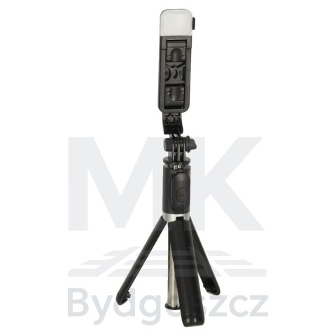Kijek do selfie z pilotem Bluetooth statyw tripod lampka LED czarny Kijek do selfie z pilotem Bluetooth statyw tripod lampka LED czarny