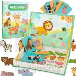 Książeczka magnetyczna układanka puzzle na magnes zwierzęta safari 47el.