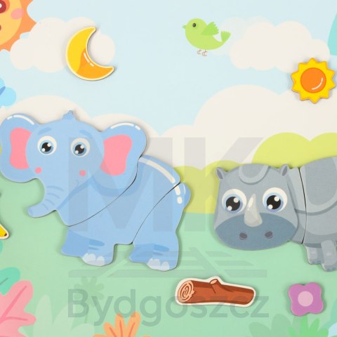 Książeczka magnetyczna układanka puzzle na magnes zwierzęta safari 47el. Książeczka magnetyczna układanka puzzle na magnes zwierzęta safari 47el.