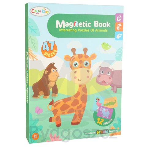 Książeczka magnetyczna układanka puzzle na magnes zwierzęta safari 47el. Książeczka magnetyczna układanka puzzle na magnes zwierzęta safari 47el.