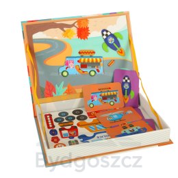 Książeczka magnetyczna układanka puzzle z magnesem środki transportu