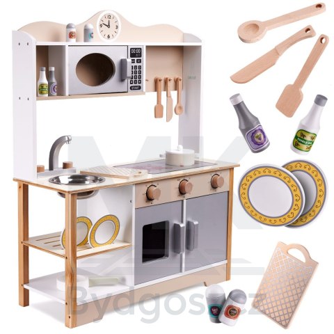 Kuchnia dla dzieci drewniana MDF LULILO KUKETO akcesoria 85cm Kuchnia dla dzieci drewniana MDF LULILO KUKETO akcesoria 85cm