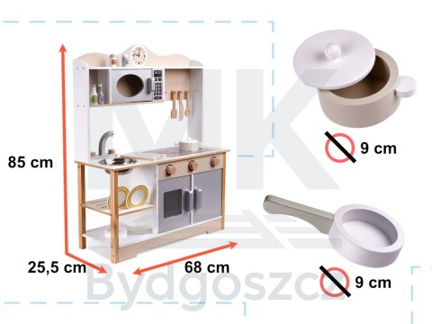 Kuchnia dla dzieci drewniana MDF LULILO KUKETO akcesoria 85cm Kuchnia dla dzieci drewniana MDF LULILO KUKETO akcesoria 85cm