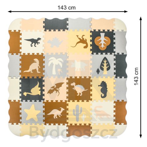 Mata edukacyjna piankowa puzzle brązowa 143 x 143 cm 36 elementów Mata edukacyjna piankowa puzzle brązowa 143 x 143 cm 36 elementów