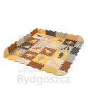 Mata edukacyjna piankowa puzzle brązowa 143 x 143 cm 36 elementów
