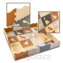 Mata edukacyjna piankowa puzzle brązowa 143 x 143 cm 36 elementów