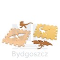 Mata edukacyjna piankowa puzzle brązowa 143 x 143 cm 36 elementów