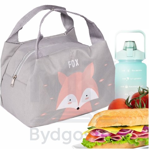 Torba termiczna na lunch jedzenie śniadaniowa izolacyjna lis różowy Torba termiczna na lunch jedzenie śniadaniowa izolacyjna lis różowy