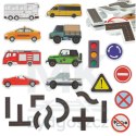 Zabawka do kąpieli wanny wodna dla dzieci naklejki piankowe autka ulica puzzle 23 el.