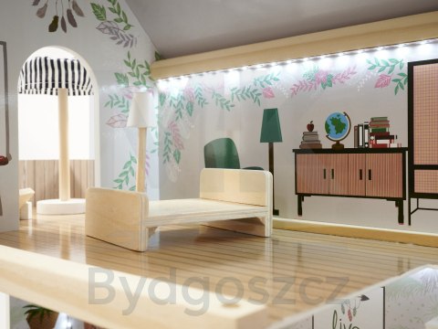 Domek dla lalek drewniany LULILO FLORO boho LED 78cm Domek dla lalek drewniany LULILO FLORO boho LED 78cm
