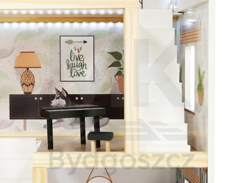 Domek dla lalek drewniany LULILO FLORO boho LED 78cm Domek dla lalek drewniany LULILO FLORO boho LED 78cm