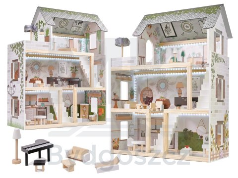 Domek dla lalek drewniany LULILO FLORO boho LED 78cm Domek dla lalek drewniany LULILO FLORO boho LED 78cm