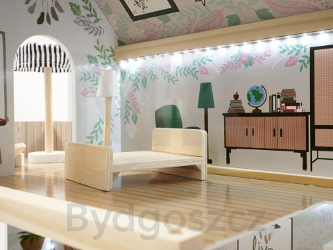Domek dla lalek drewniany LULILO FLORO boho LED 78cm Domek dla lalek drewniany LULILO FLORO boho LED 78cm