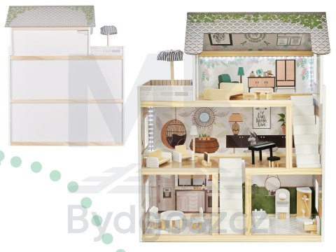 Domek dla lalek drewniany LULILO FLORO boho LED 78cm Domek dla lalek drewniany LULILO FLORO boho LED 78cm