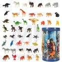 Figurki zwierzęta morskie dzikie zagrodowe dinozaury zestaw mix 48sztuk