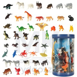 Figurki zwierzęta morskie dzikie zagrodowe dinozaury zestaw mix 48sztuk
