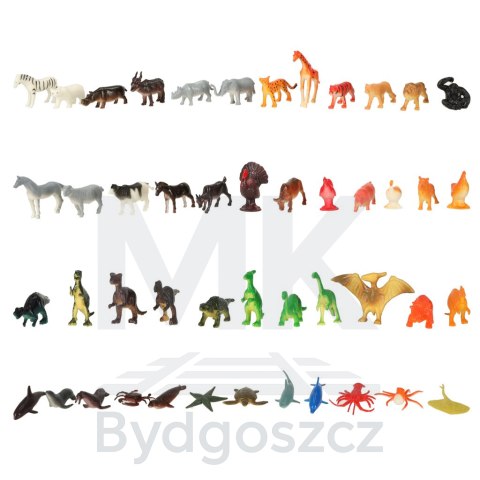 Figurki zwierzęta morskie dzikie zagrodowe dinozaury zestaw mix 48sztuk Figurki zwierzęta morskie dzikie zagrodowe dinozaury zestaw mix 48sztuk