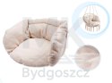 Huśtawka fotel bocianie gniazdo z oparciem ecru 80cm + poduszka 150 kg