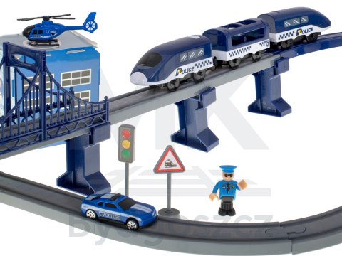 Kolejka elektryczna pociąg policja autka 92 elementy ~300cm Kolejka elektryczna pociąg policja autka 92 elementy ~300cm