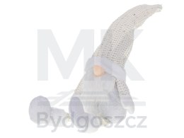 Krasnal skrzat świąteczny z brodą biały 47cm
