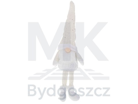 Krasnal skrzat świąteczny z brodą biały 47cm Krasnal skrzat świąteczny z brodą biały 47cm