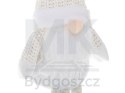 Krasnal skrzat świąteczny z brodą biały 47cm