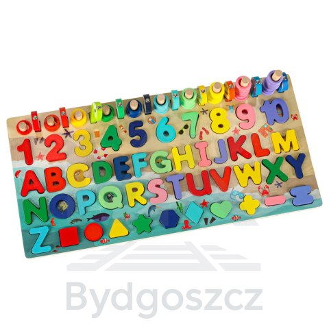 Liczydło drewniane rybki łowienie rybek alfabet cyfry Liczydło drewniane rybki łowienie rybek alfabet cyfry