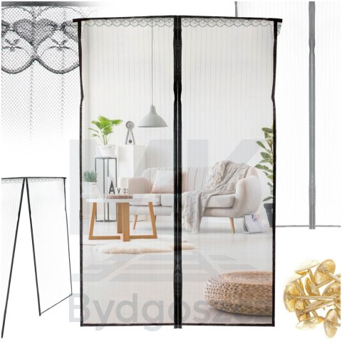 Moskitiera siatka magnetyczna na drzwi 110x220cm CZARNA Moskitiera siatka magnetyczna na drzwi 110x220cm CZARNA