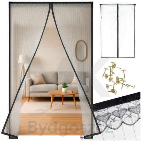 Moskitiera siatka magnetyczna na drzwi 160x230cm CZARNA Moskitiera siatka magnetyczna na drzwi 160x230cm CZARNA