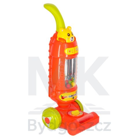 Odkurzacz dla dzieci pionowy interaktywny z dźwiękiem malinowy 46cm Odkurzacz dla dzieci pionowy interaktywny z dźwiękiem malinowy 46cm