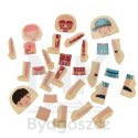Puzzle drewniane warstwowe budowa ciała montessori chłopiec