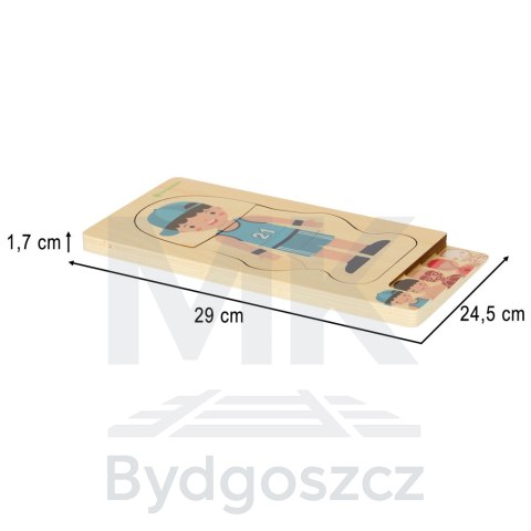 Puzzle drewniane warstwowe budowa ciała montessori chłopiec Puzzle drewniane warstwowe budowa ciała montessori chłopiec