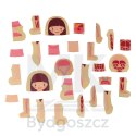 Puzzle drewniane warstwowe budowa ciała montessori dziewczynka