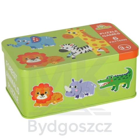 Puzzle w puszce zwierzątka safari 25 puzzli Puzzle w puszce zwierzątka safari 25 puzzli