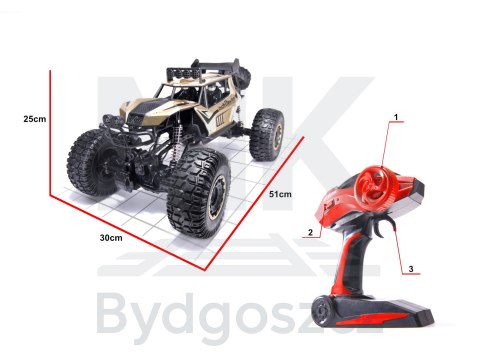 Samochód zdalnie sterowany 2,4GHz 1:8 51cm metal złoty Samochód zdalnie sterowany 2,4GHz 1:8 51cm metal złoty