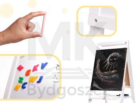 Tablica drewniana magnetyczna kredowa biała duża XXL Tablica drewniana magnetyczna kredowa biała duża XXL