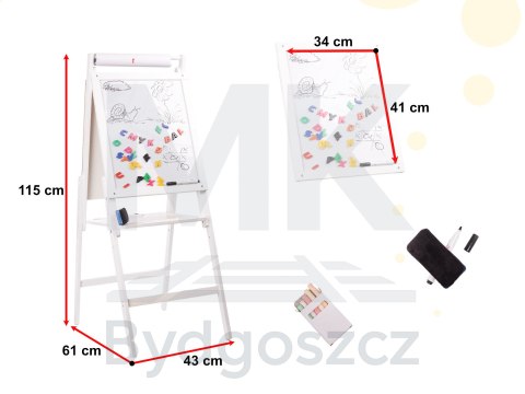Tablica drewniana magnetyczna kredowa biała duża XXL Tablica drewniana magnetyczna kredowa biała duża XXL