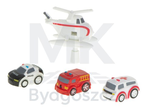 Tor przeszkód interaktywny samochodowy wyścigi parking 4 pojazdy auto radiowóz ambulans helikopter 32x32cm XXL Tor przeszkód interaktywny samochodowy wyścigi parking 4 pojazdy auto radiowóz ambulans helikopter 32x32cm XXL